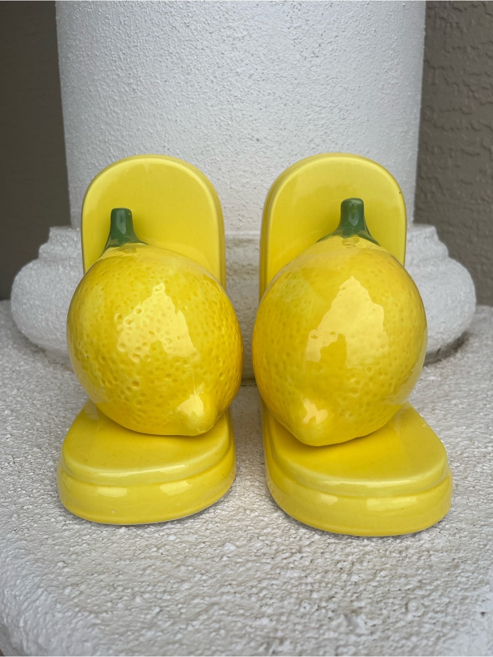 Ceramic Yellow Lemon Bookends - Picture 2 of 7